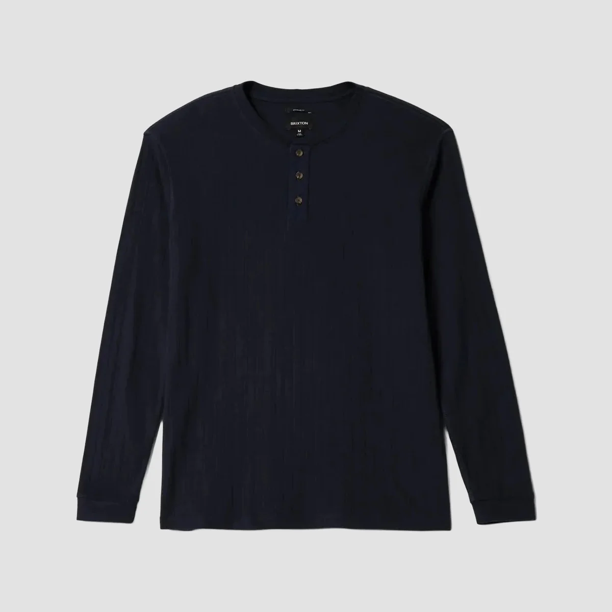 Brixton Vintage Ribbed Henley Longsleeve T-Shirt Washed Navy - Image 2