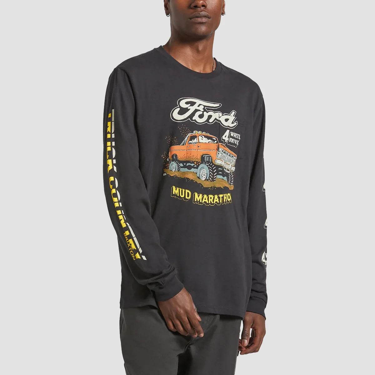 Brixton X Ford Mud Marathon Longsleeve T-Shirt Burnt Rubber - Image 2