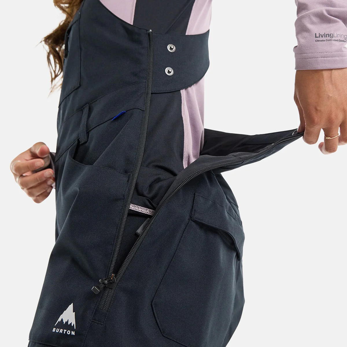 Burton Avalon 2L Stretch Snow Bib Pants True Black - Womens - Image 3
