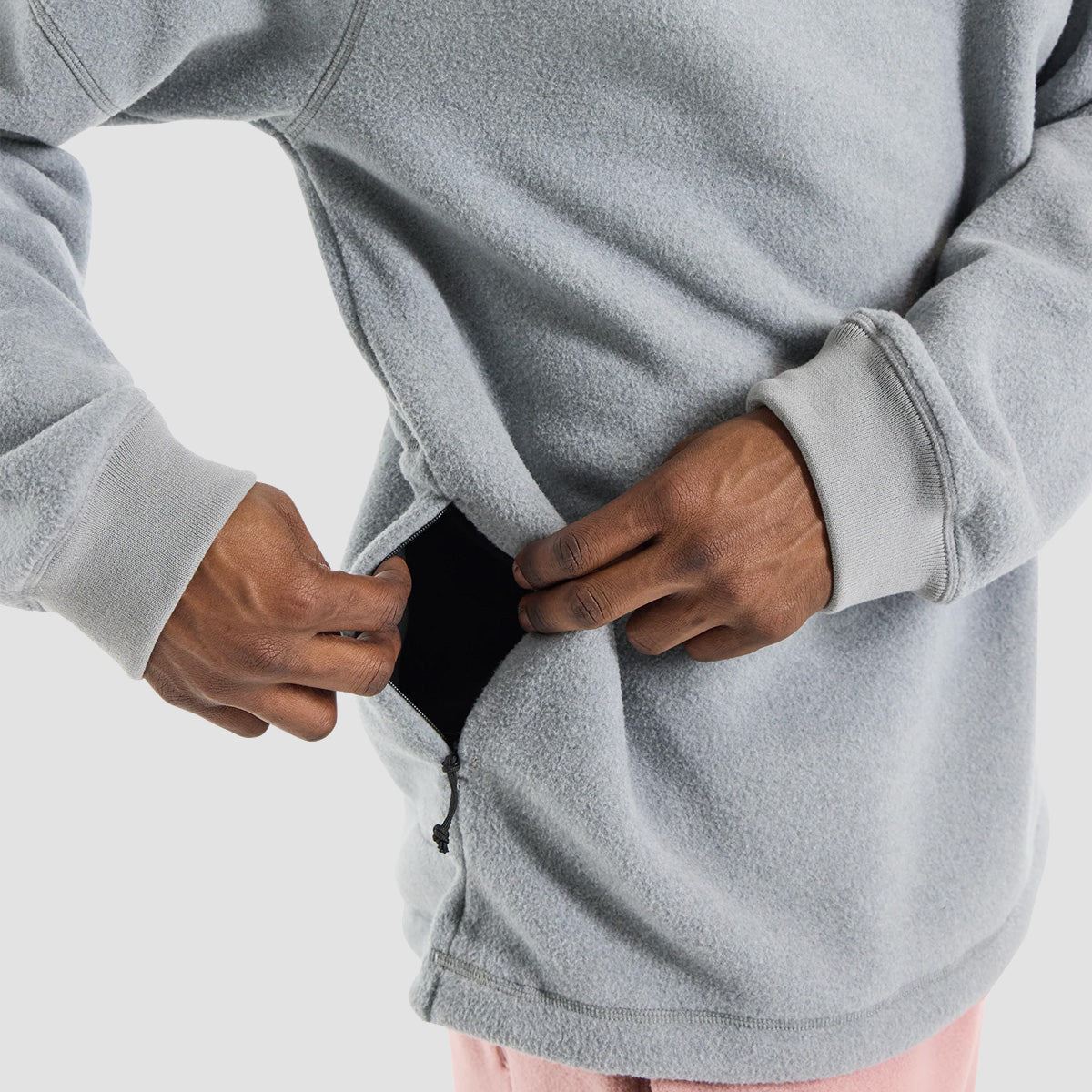 Burton Cinder Crewneck Fleece Sweatshirt Grey Heather - Image 2