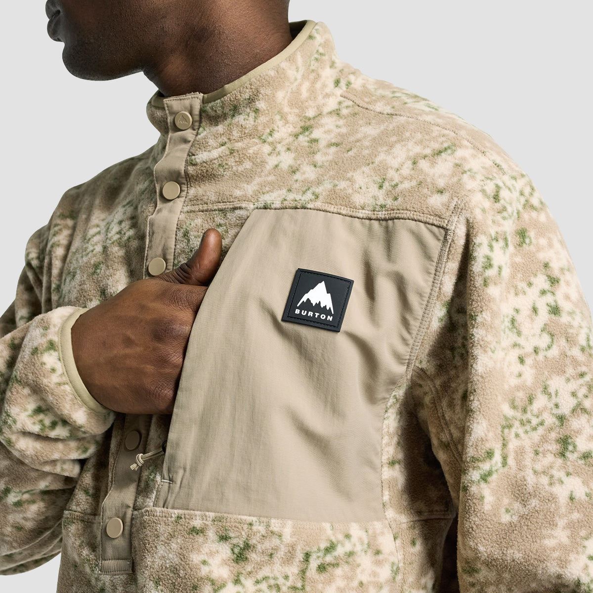 Burton Cinder Pullover Fleece Sweatshirt Snowfall Camo - Image 2