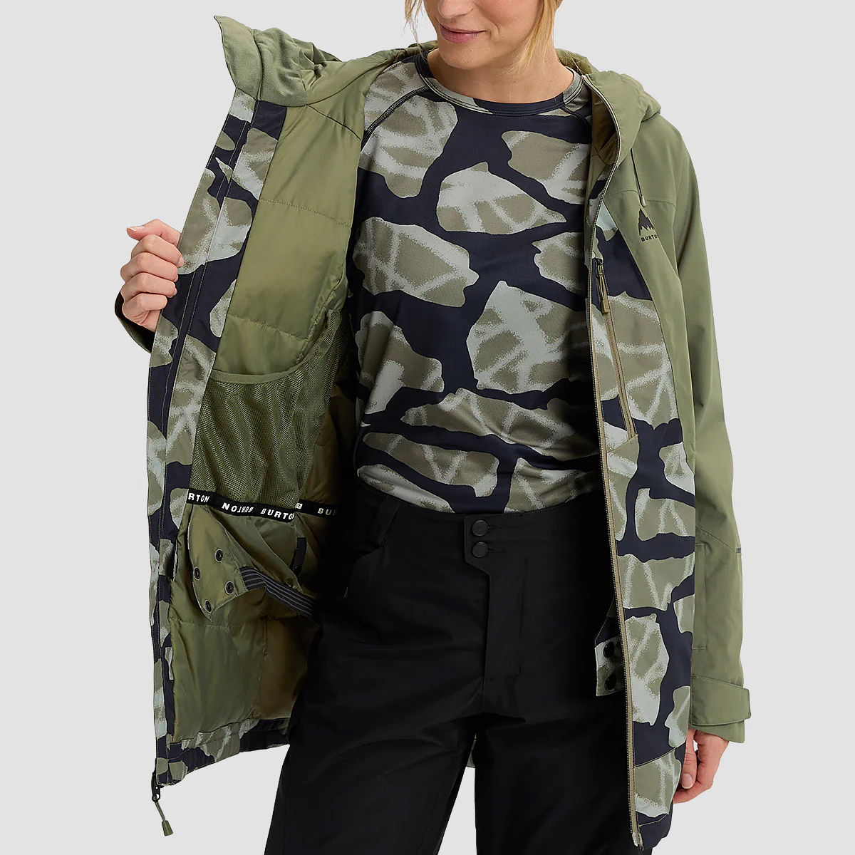 Burton Reserve 2L Insulated Snow Jacket Forest Moss/Graffiti Camo - Womens - Image 2