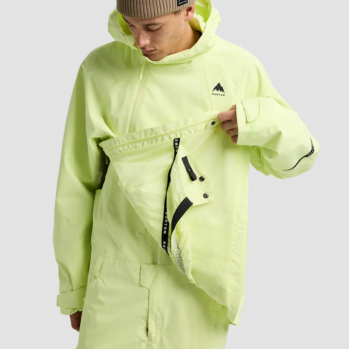 Burton Reserve 2L Relaxed Anorak Snow Jacket Glow Yellow Green - Image 3