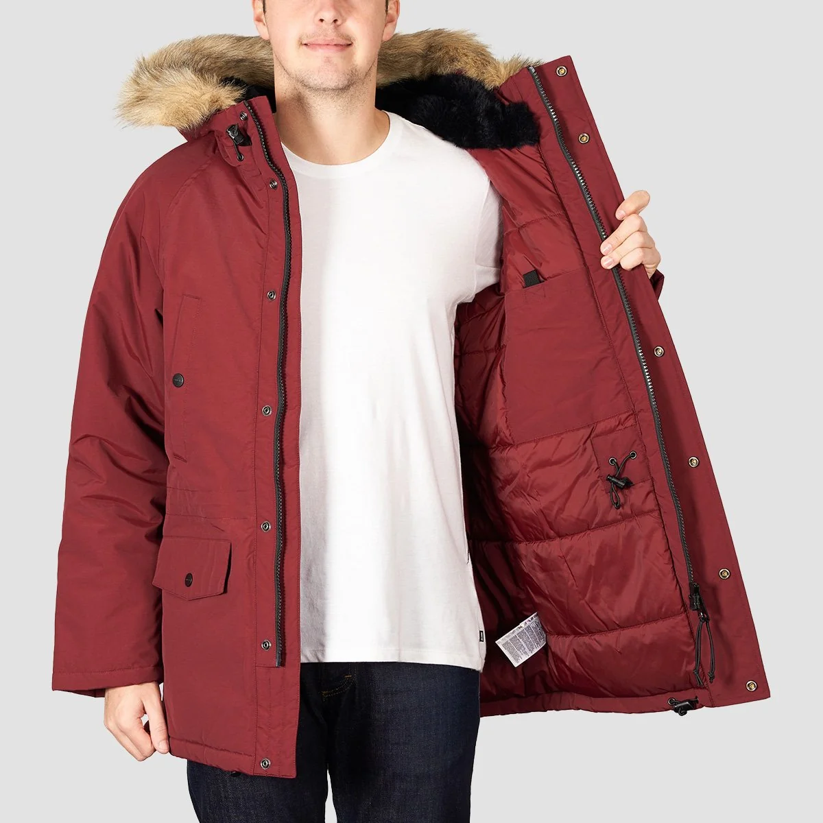Carhartt WIP Anchorage Parka Jacket Mulberry/Black - Image 4