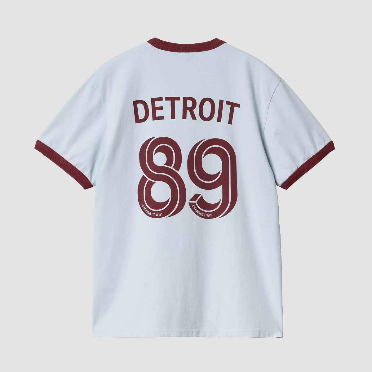 Carhartt WIP 89 Ringer T-Shirt Air Sky/Mulberry Heavy Enzyme Wash - Image 2