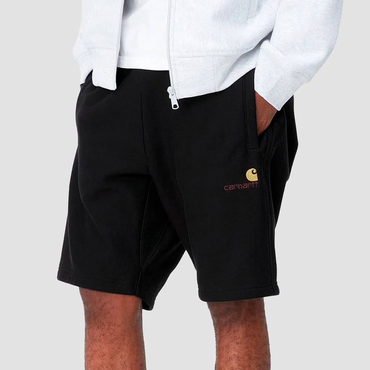 Carhartt WIP American Script Sweat Shorts Black - Image 2