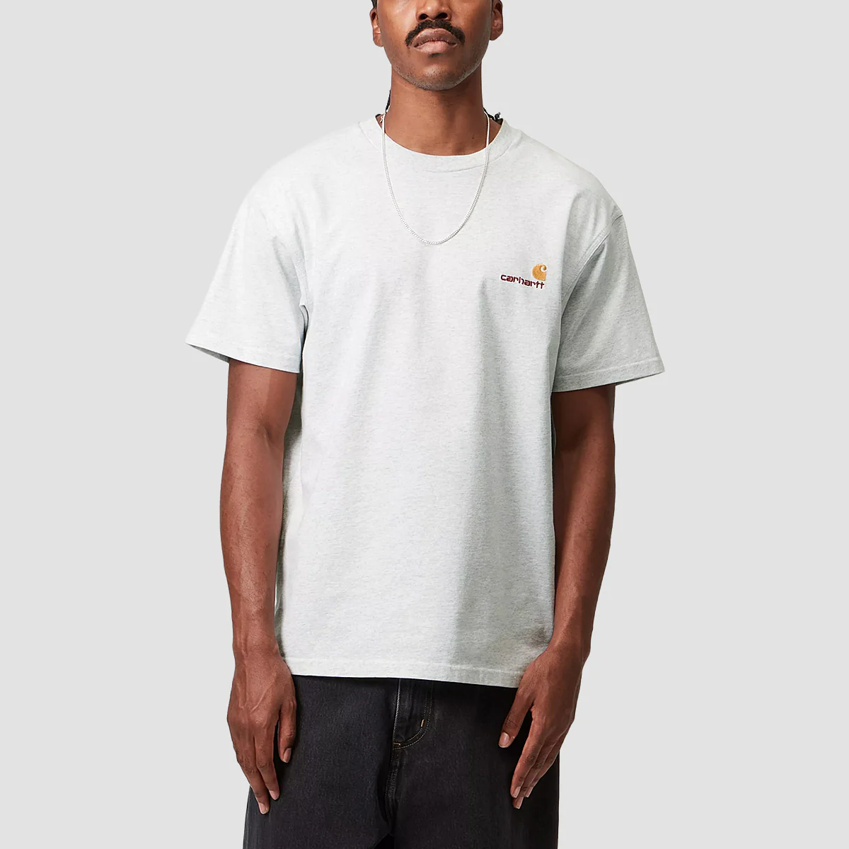 Carhartt WIP American Script T-Shirt Ash Heather