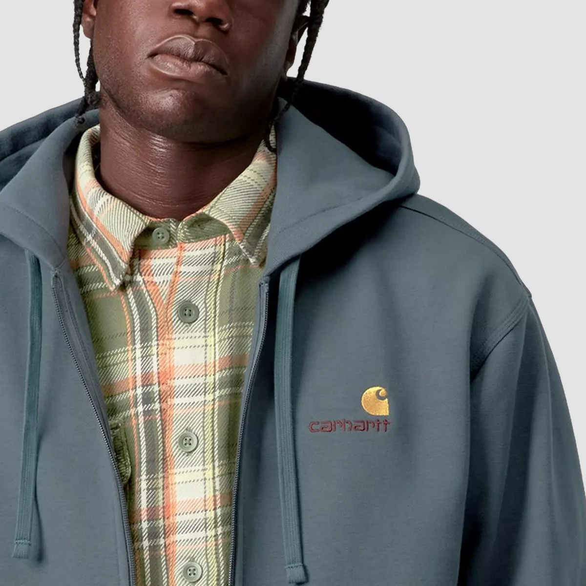 Carhartt WIP American Script Zip Hoodie Office Blue - Image 2