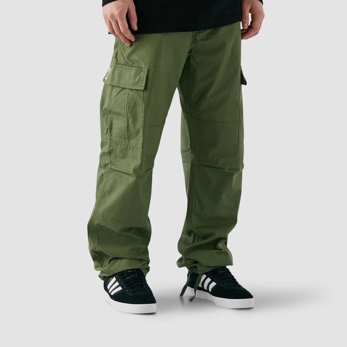 Carhartt WIP Aviation Cargo Pants Dollar Green Rinsed - Image 2