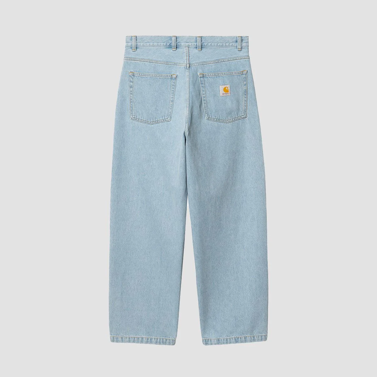 Carhartt WIP Brandon Loose Straight Fit Jeans Blue Heavy Stone Bleached - Image 3