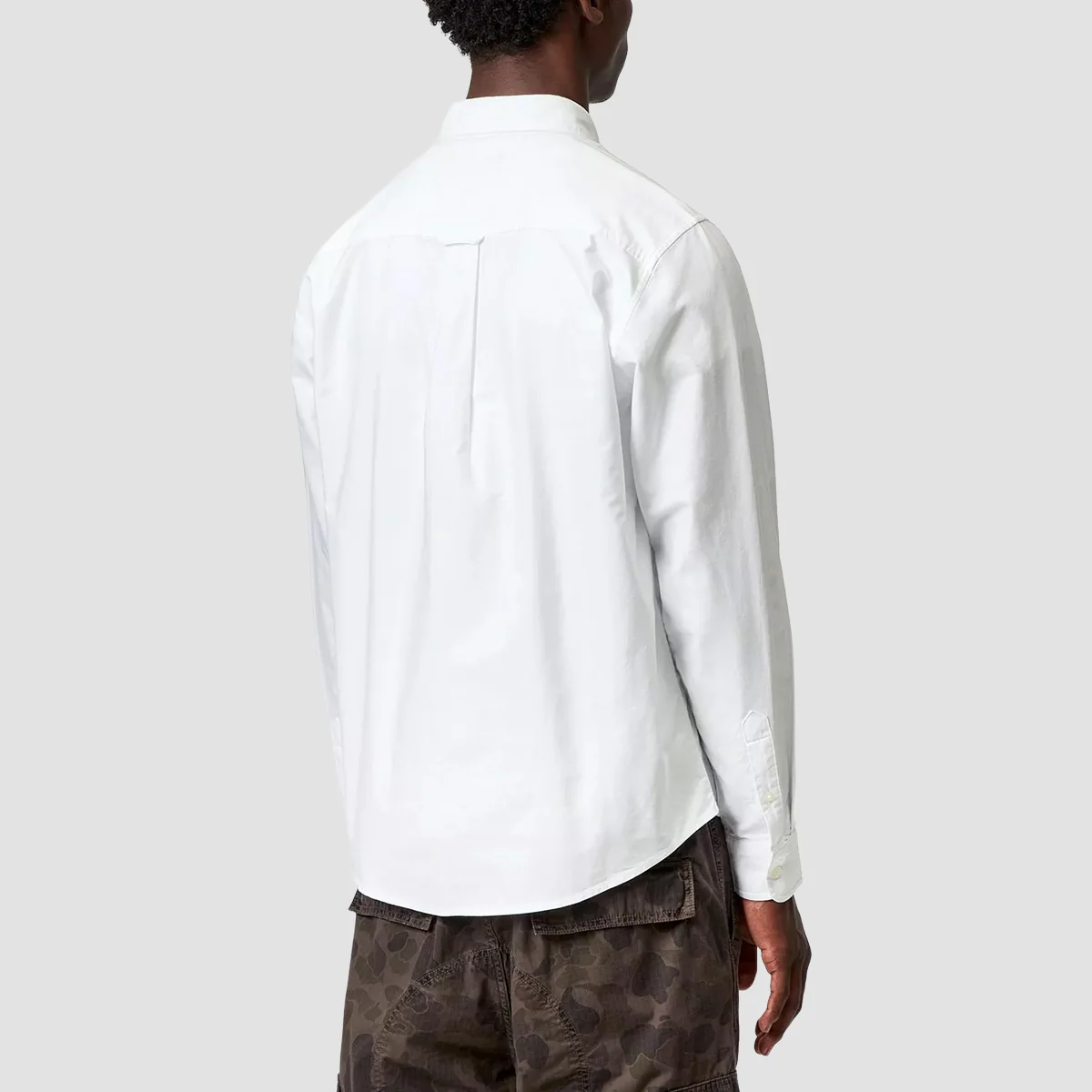 Carhartt WIP C-Logo Longsleeve Shirt White/Dark Navy - Image 2