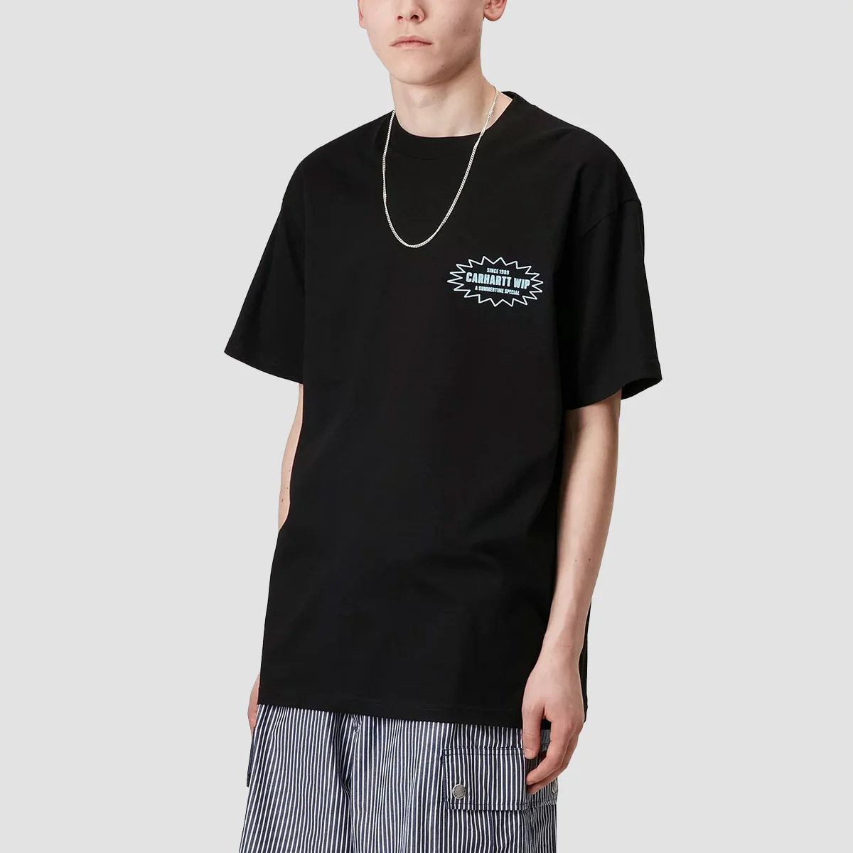 Carhartt WIP Catalogue T-Shirt Black/Bluebird - Image 2
