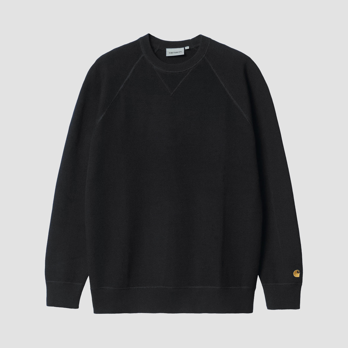 Carhartt WIP Chase Knitted Sweatshirt Black/Gold - Image 2