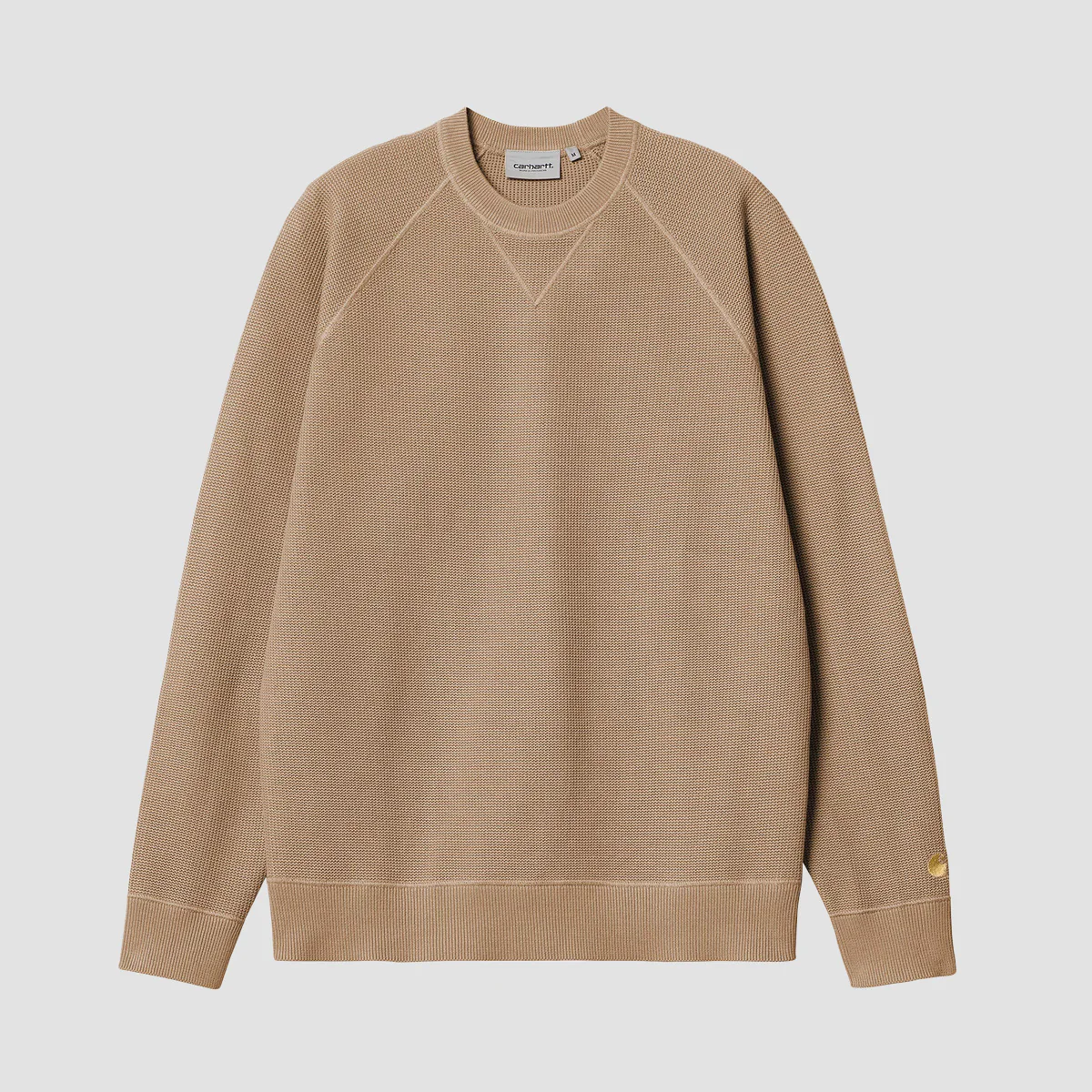 Carhartt WIP Chase Knitted Sweatshirt Dusty H Brown/Gold - Image 2