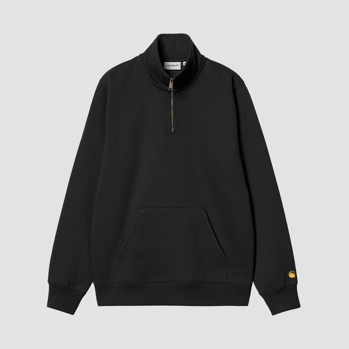 Carhartt WIP Chase Neck Zip Sweatshirt Black/Gold - Image 2