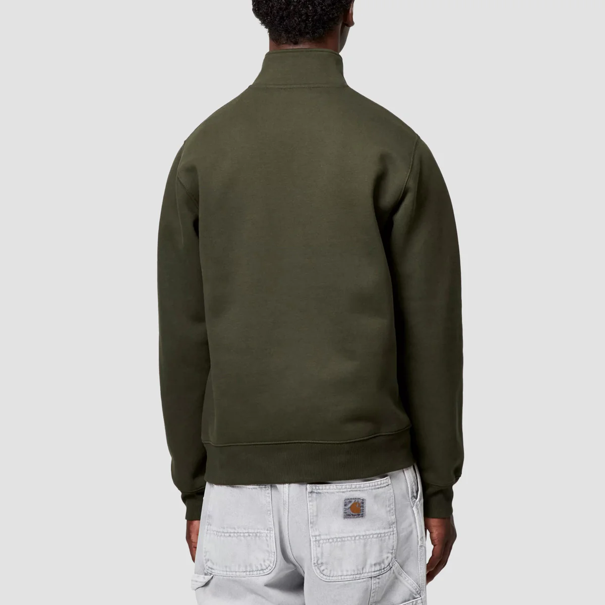 Carhartt WIP Chase Neck Zip Sweatshirt Olive/Gold - Image 2