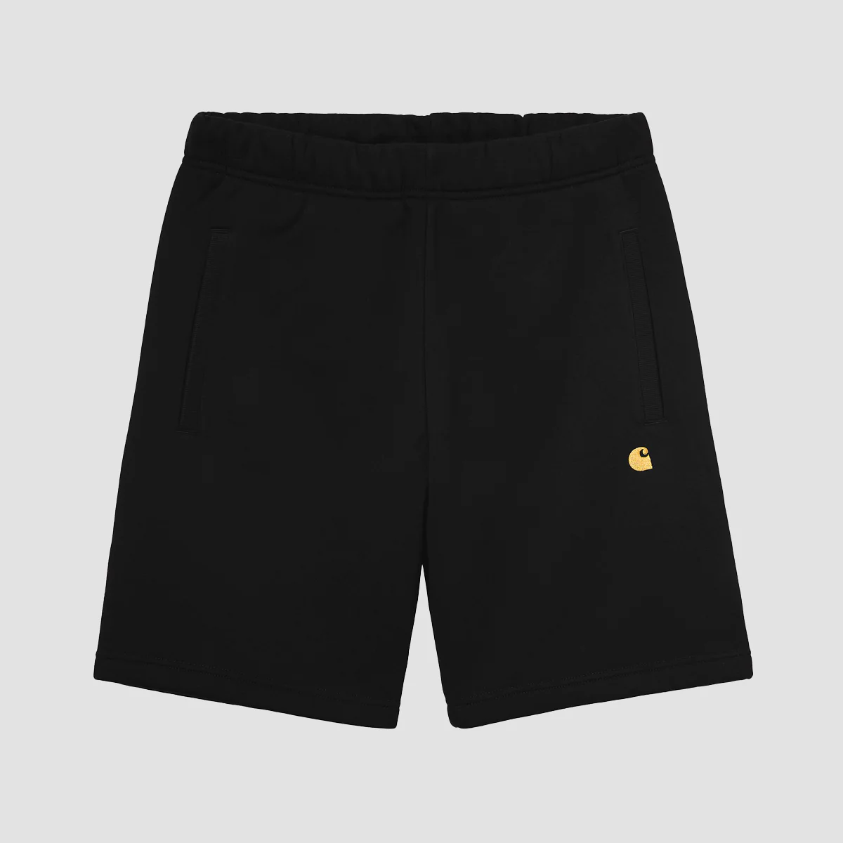 Carhartt WIP Chase Sweat Shorts Black/Gold - Image 2