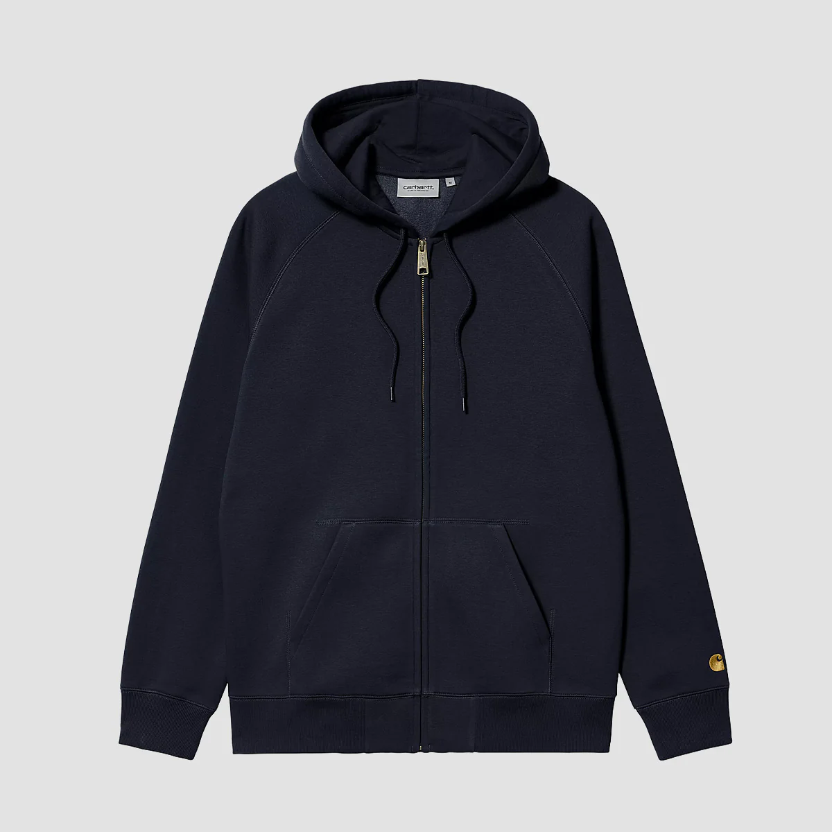 Carhartt WIP Chase Zip Hoodie Dark Navy/Gold - Image 3