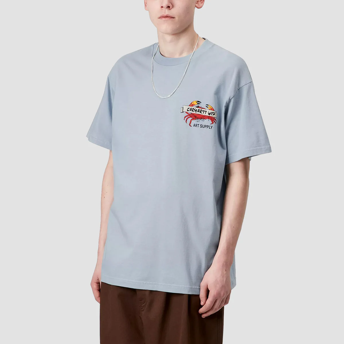 Carhartt WIP Crab Paint T-Shirt Frosted Blue - Image 2
