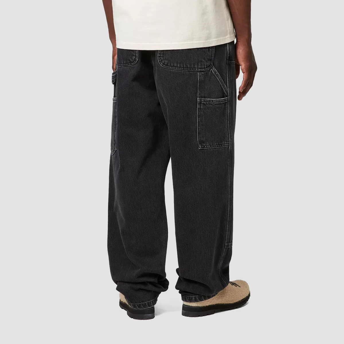 Carhartt WIP Double Knee Relaxed Fit Jeans Black Stone Washed - Image 2