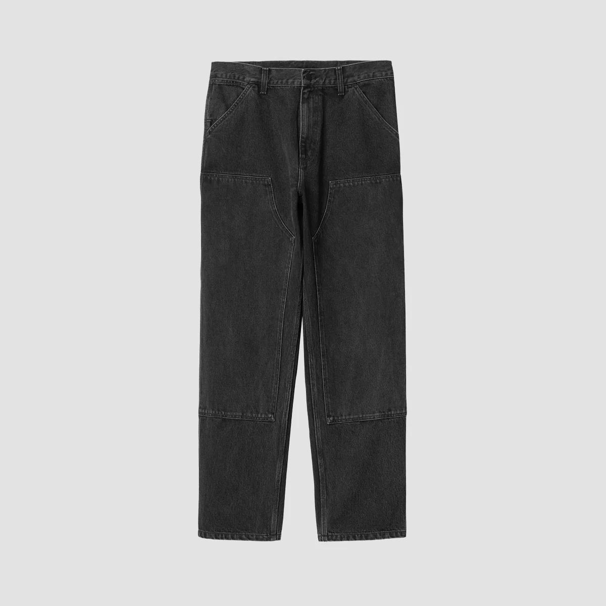 Carhartt WIP Double Knee Relaxed Fit Jeans Black Stone Washed - Image 4