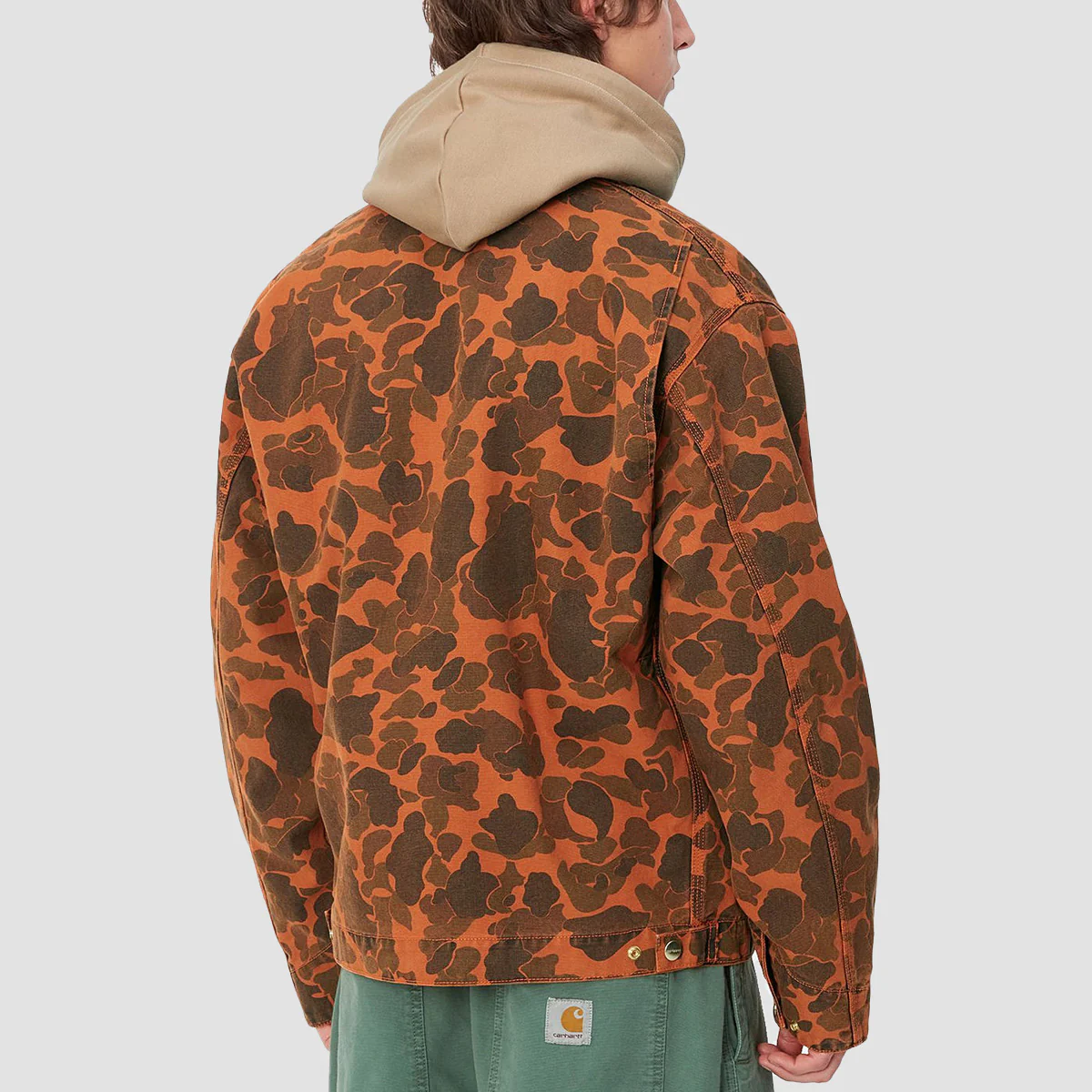 Carhartt WIP Duck Detroit Jacket Camo Duck/Green/Turmeric Garment Dyed - Image 3