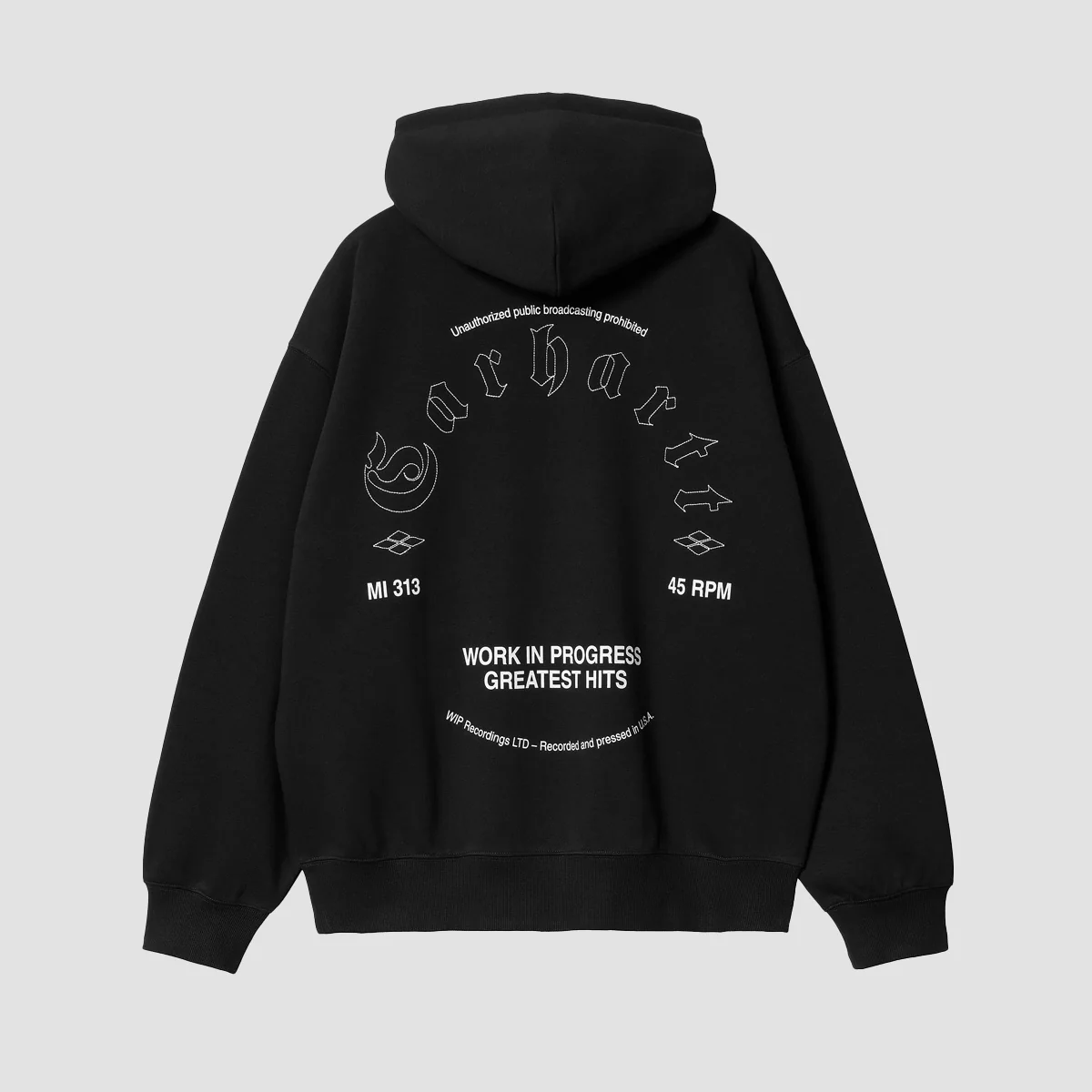 Carhartt WIP Greatest Hits Sweat Pullover Hoodie Black/White - Image 2