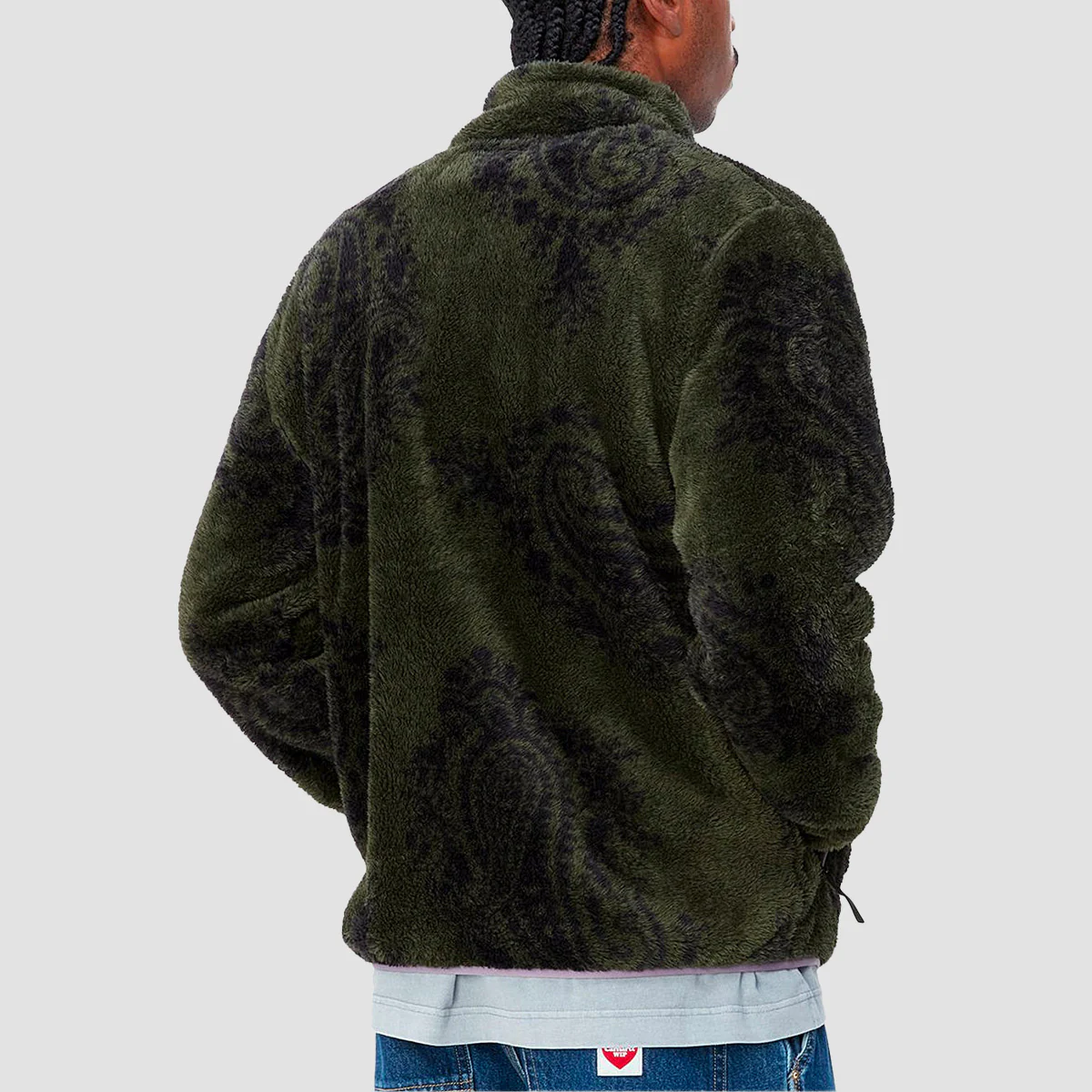 Carhartt WIP Jebson Sweat Jacket Paisley Big Print/Plant/Glassy Purple - Image 2