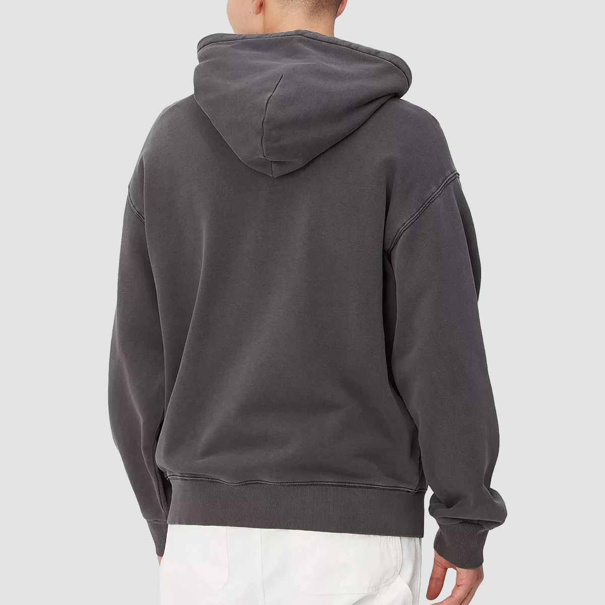 Carhartt WIP Nelson Pullover Hoodie Black Garment Dyed - Image 2