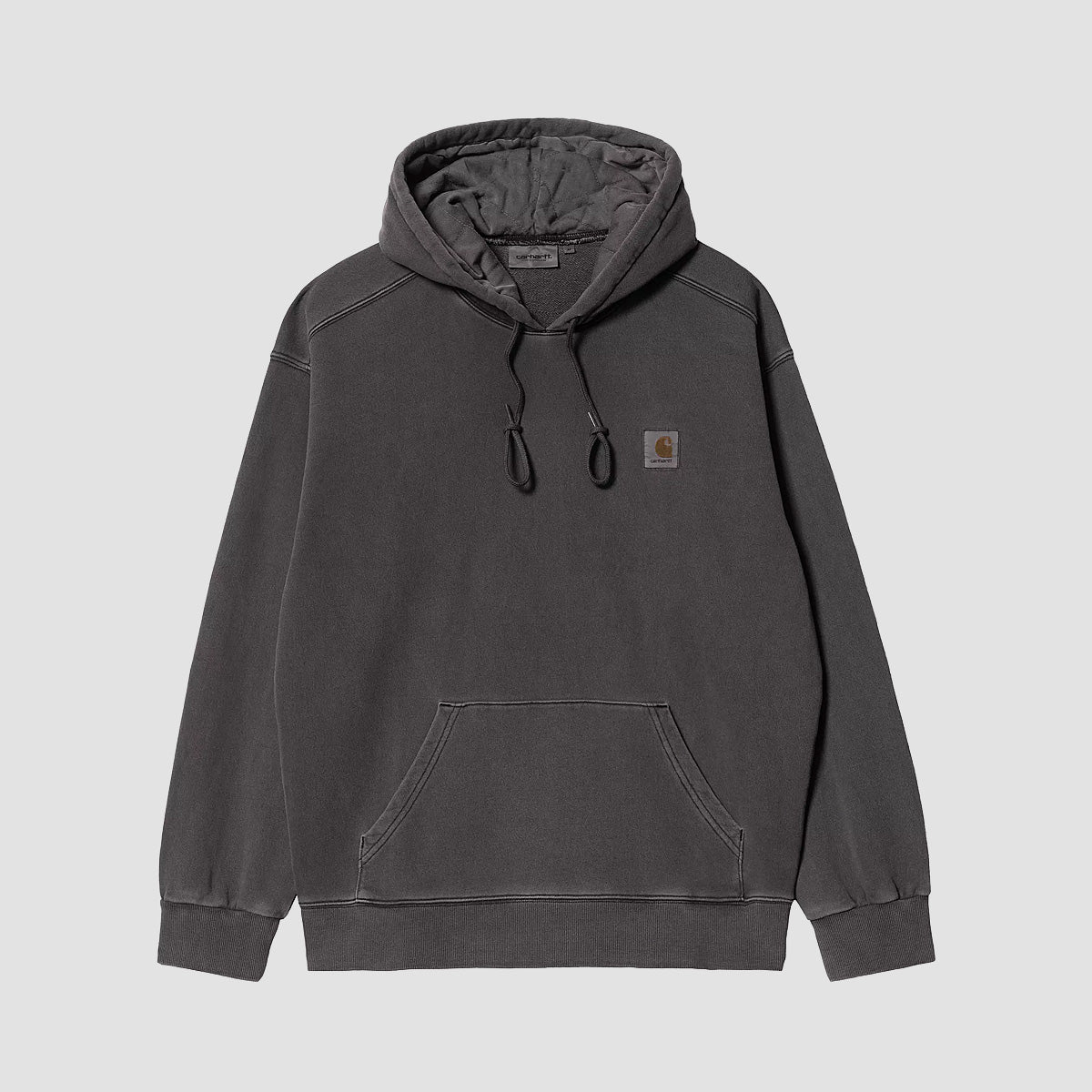Carhartt WIP Nelson Pullover Hoodie Black Garment Dyed - Image 3