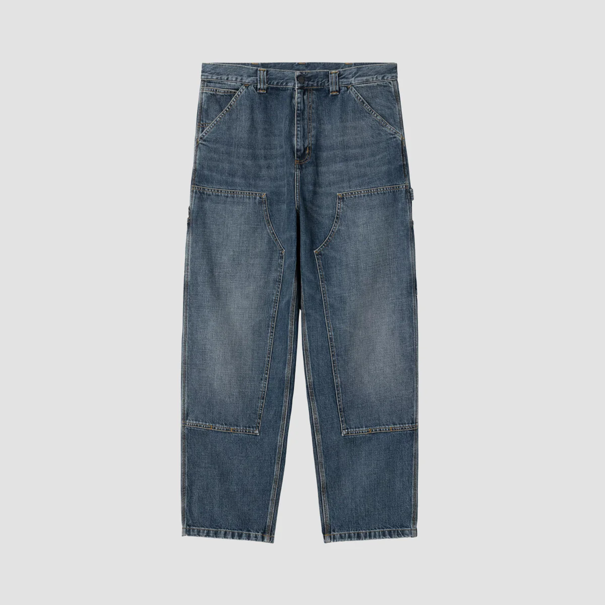 Carhartt WIP OG Double Knee Loose Fit Jeans Blue Dark Used Wash - Image 3