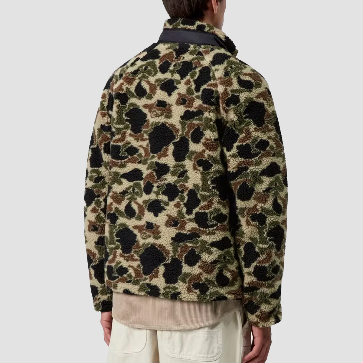 Carhartt WIP Prentis Liner Fleece Jacket Camo Duck Jacquard/Green/Black - Image 2