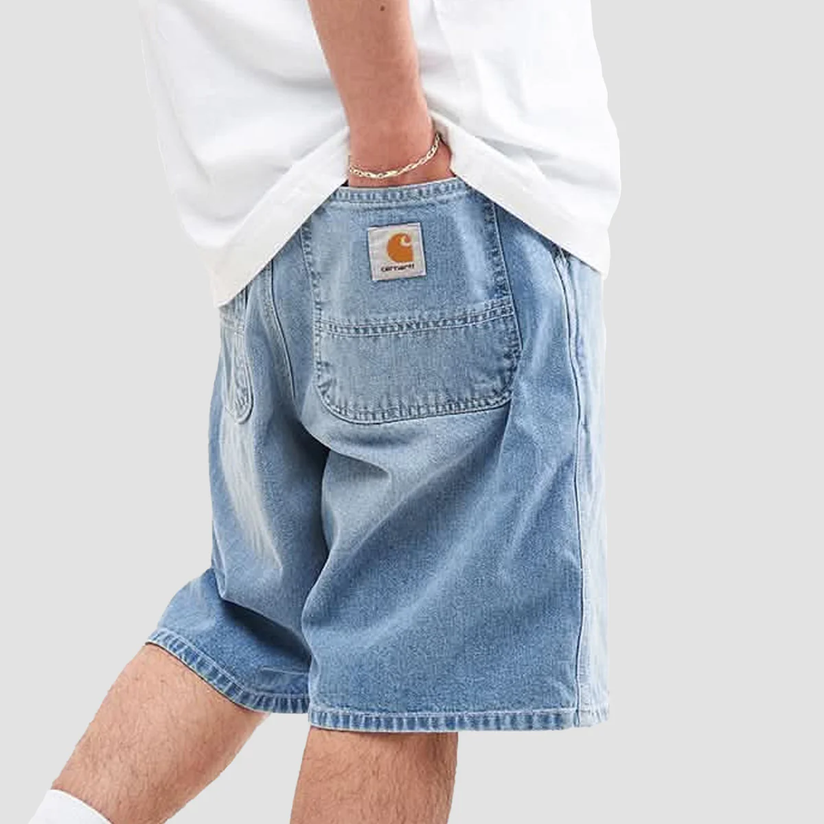 Carhartt WIP Simple Denim Shorts Blue Light True Washed - Image 2