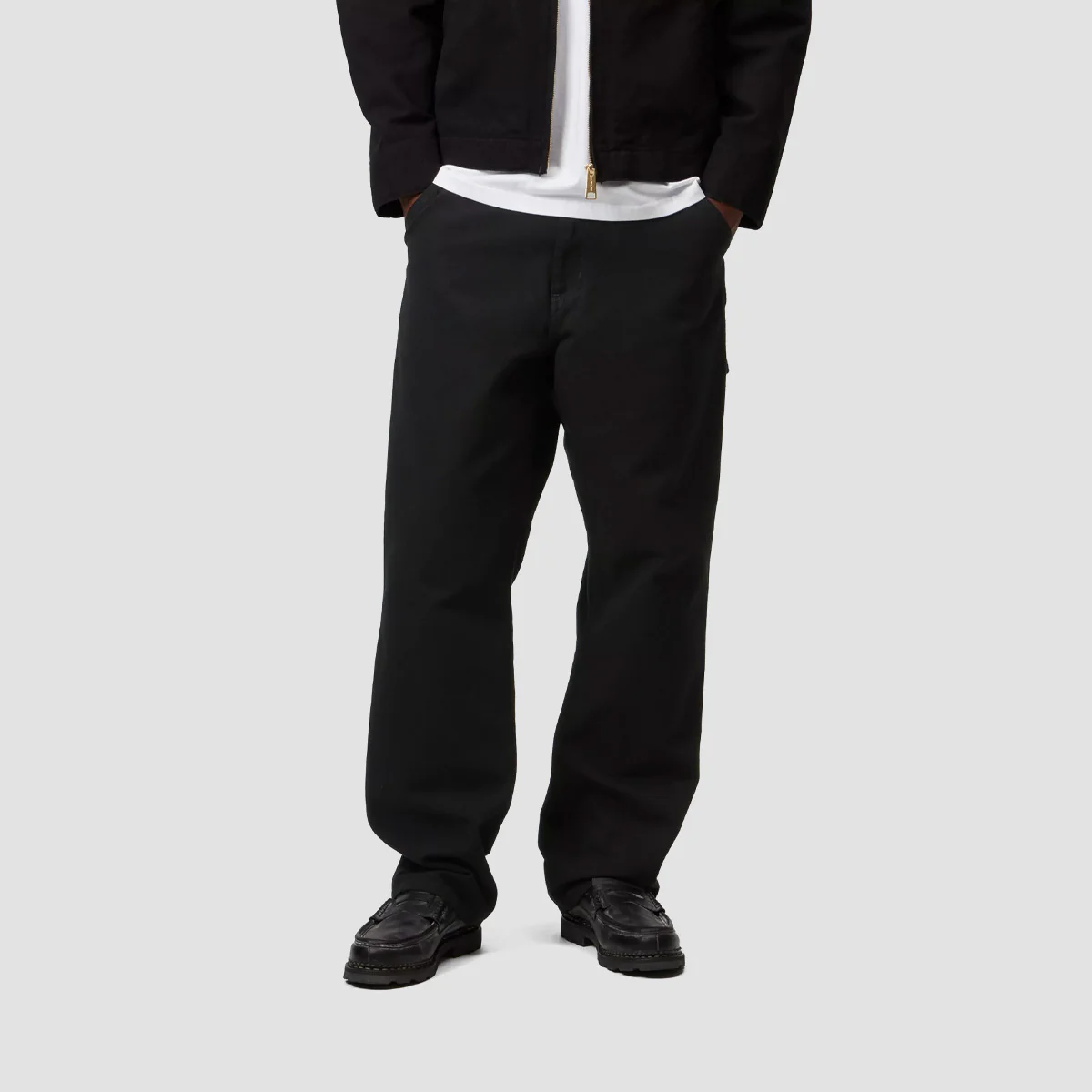 Carhartt WIP Single Knee Canvas Pants Black Rinsed - Image 2