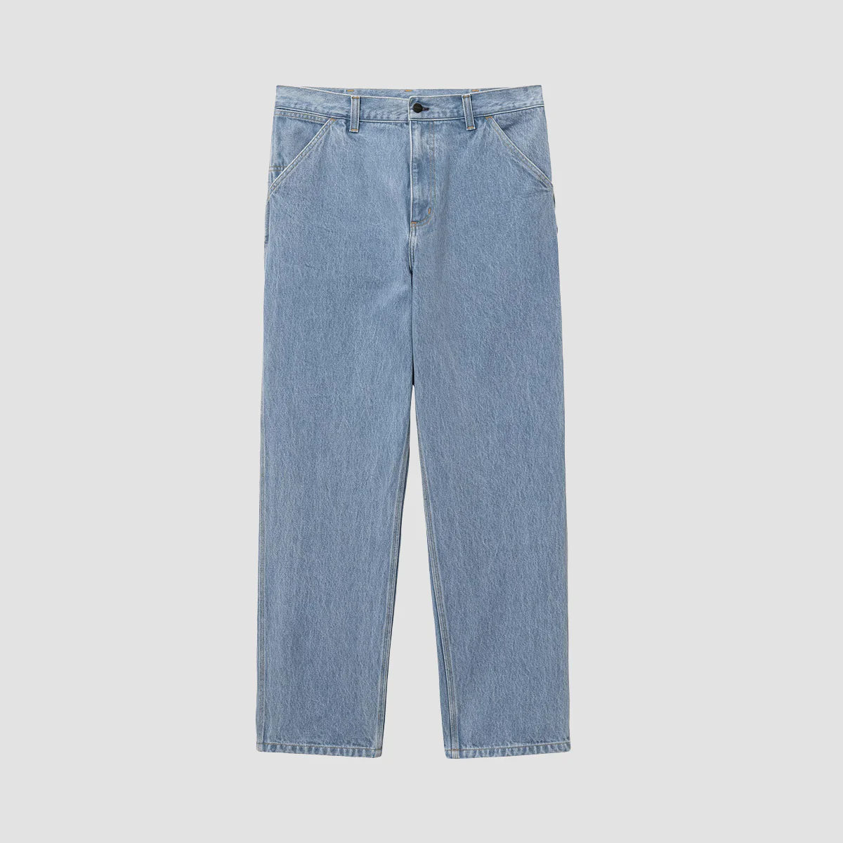Carhartt WIP Single Knee Relaxed Straight Fit Jeans Blue Stone Bleached - Image 4