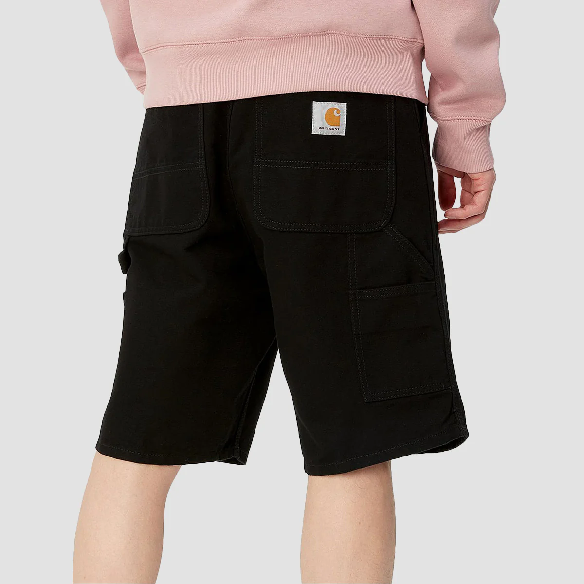 Carhartt WIP Single Knee Shorts Black Rinsed - Image 2