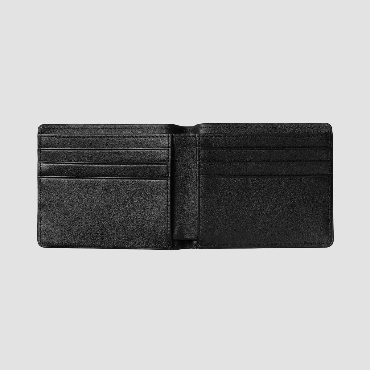 Carhartt WIP Vegas Billfold Leather Wallet Black/Silver - Image 2