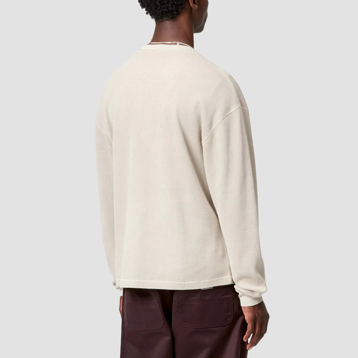 Carhartt WIP Vista Waffle Longsleeve T-Shirt Fleur De Sel Garment Dyed - Image 2