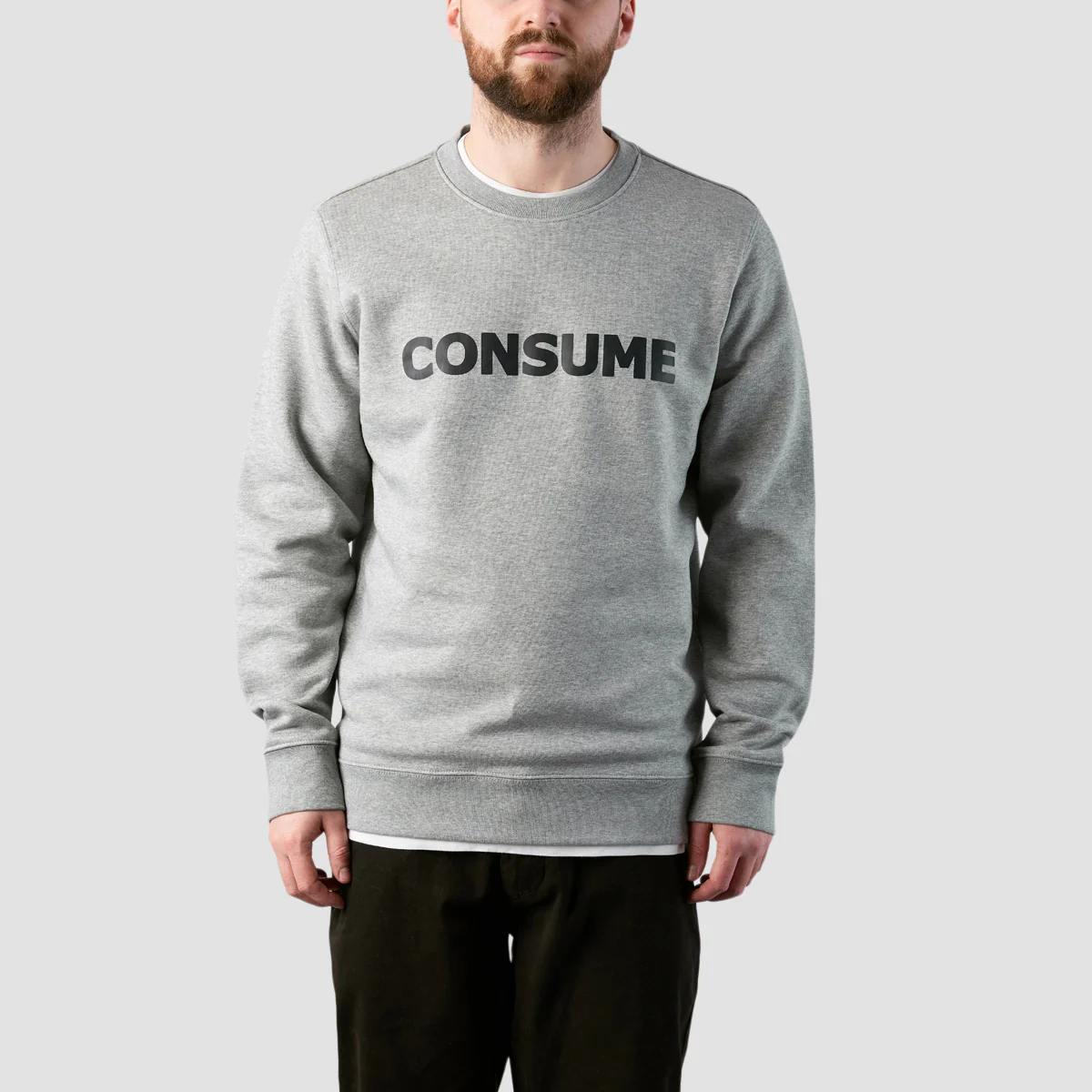 Consume Logo Crew Sweatshirt Athletic Heather/Black