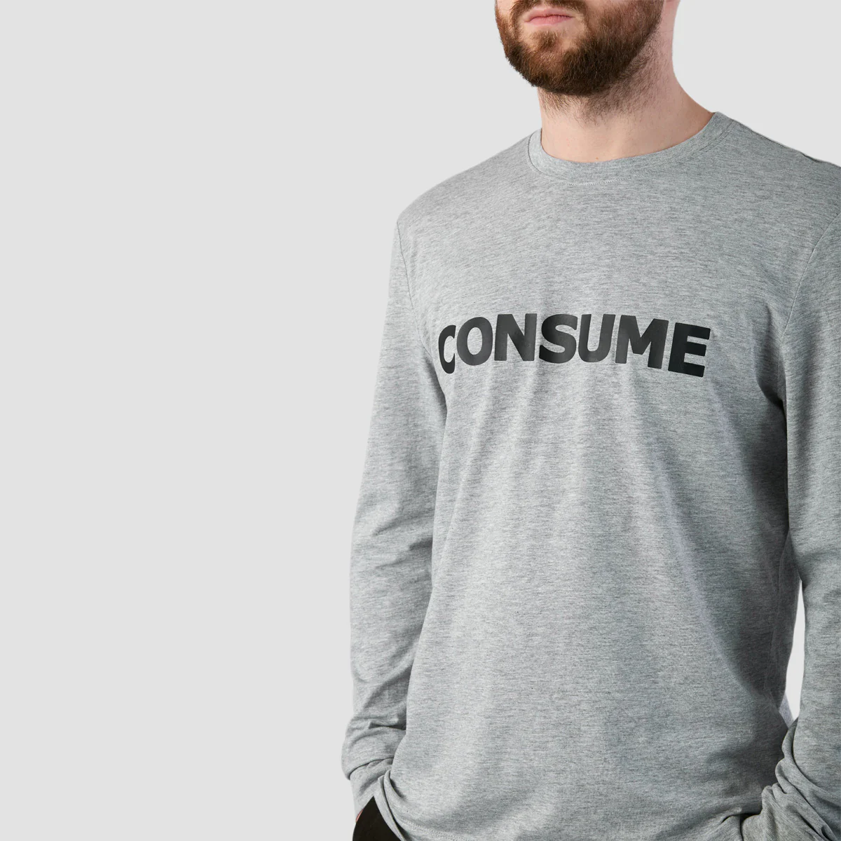Consume Logo Longsleeve T-Shirt Athletic Heather/Black - Image 3