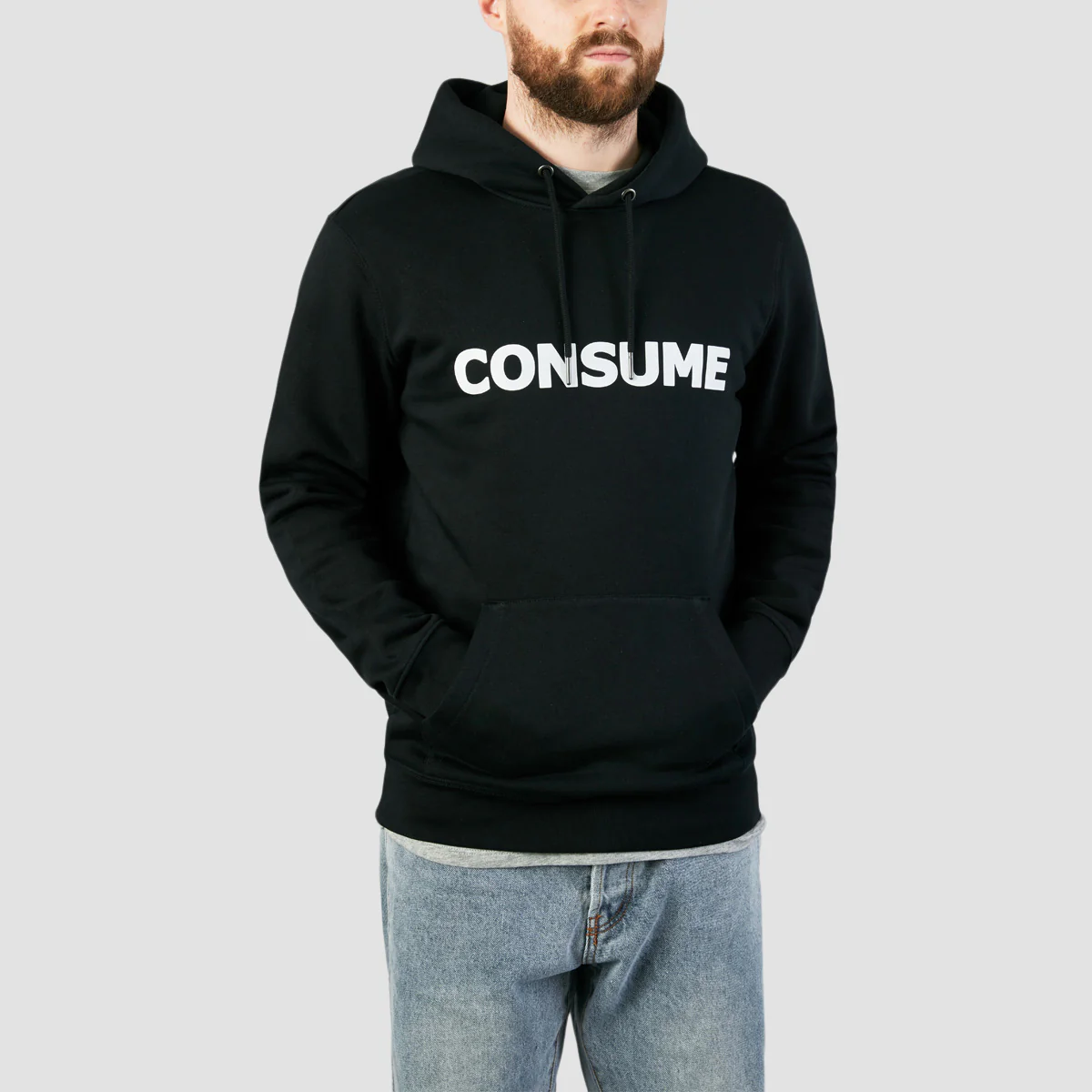 Consume Logo Pullover Hoodie Black/White - Image 2