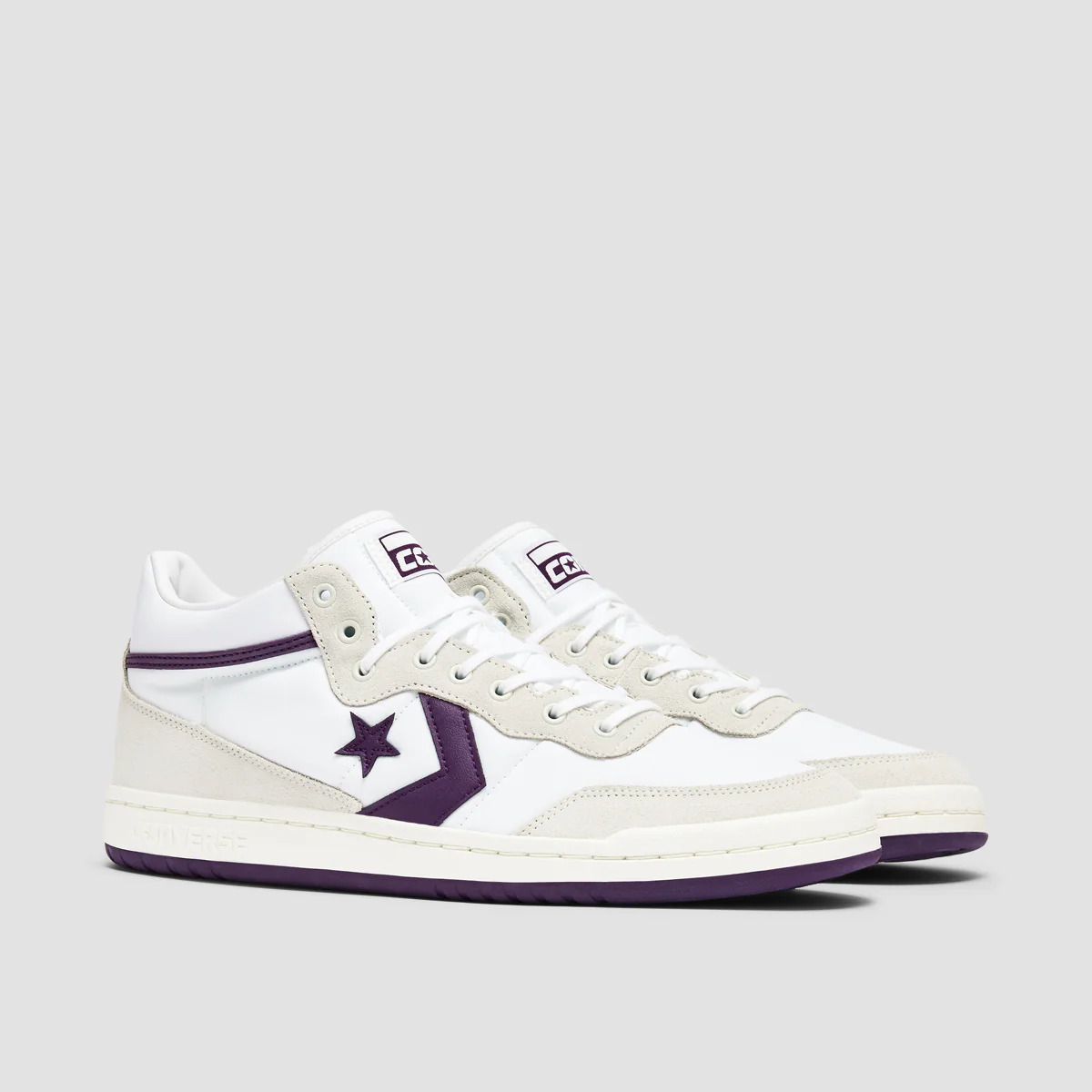 Converse Fastbreak Pro Mid Top Shoes - White/Vaporous Grey/Night Purple - Image 2