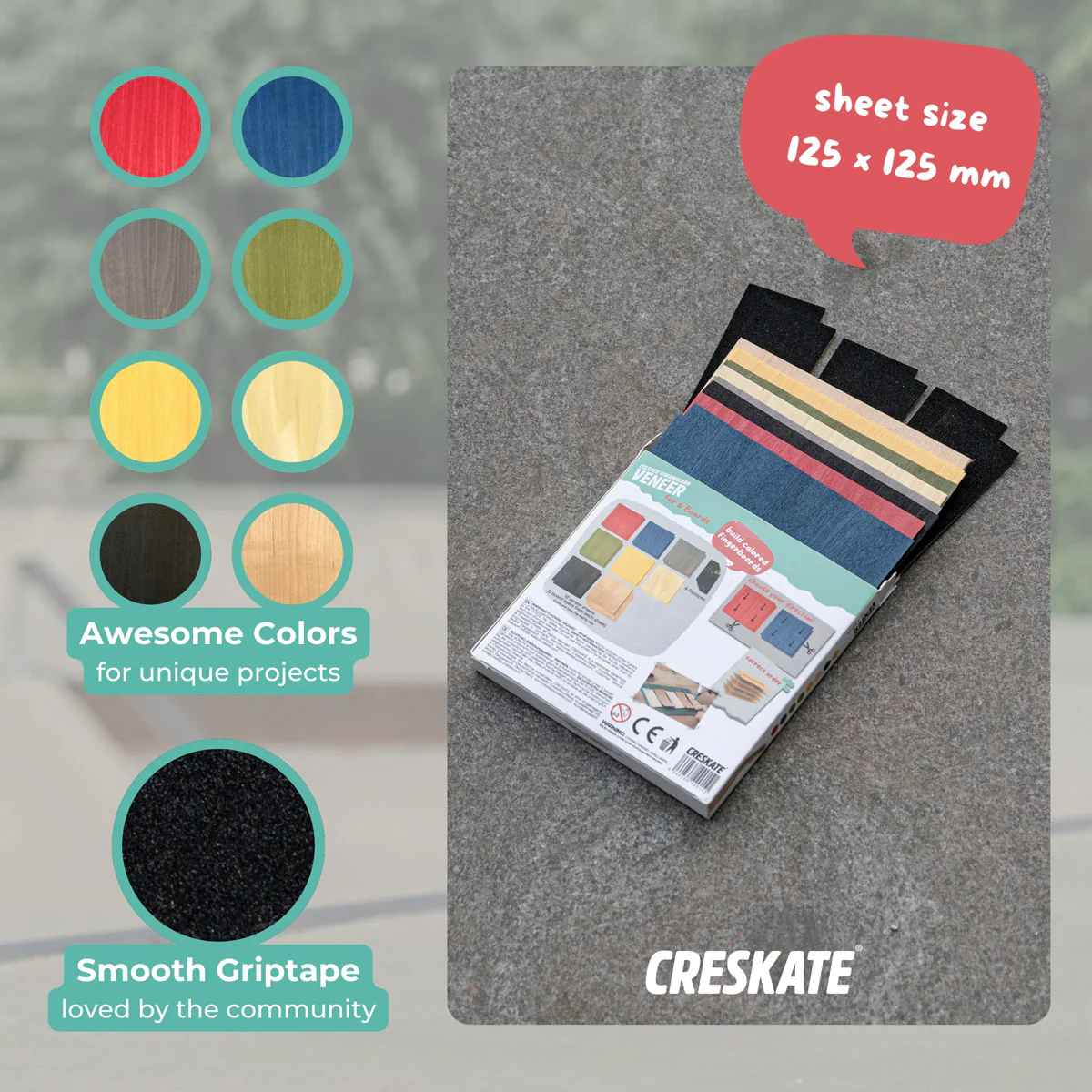 CRESKATE Coloured Fingerboard Veneer - 6 Boards - Image 4