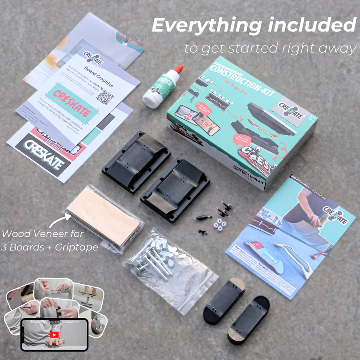 CRESKATE Fingerskateboard Construction Kit - for Beginners - Image 3