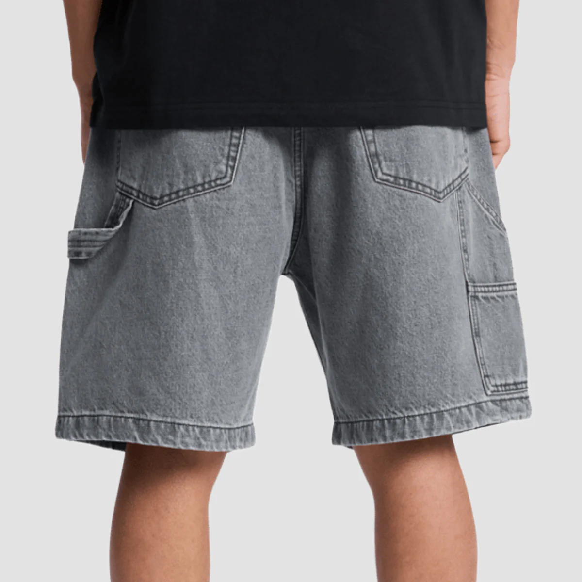 DC Baggy Denim Carpenter Shorts Medium Grey - Image 2