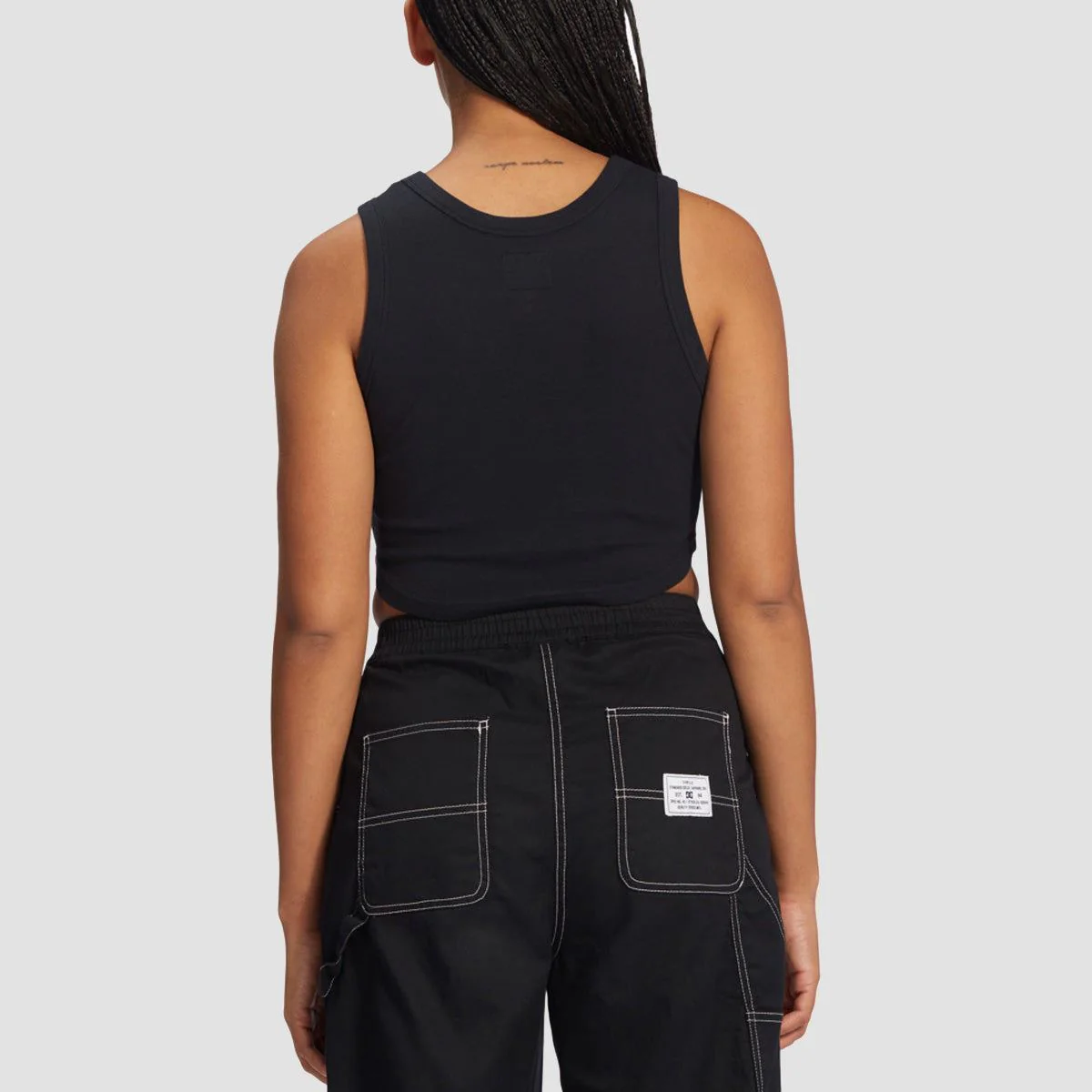 DC Boyfriend Crop Tank Vest Black - Womens - Image 2