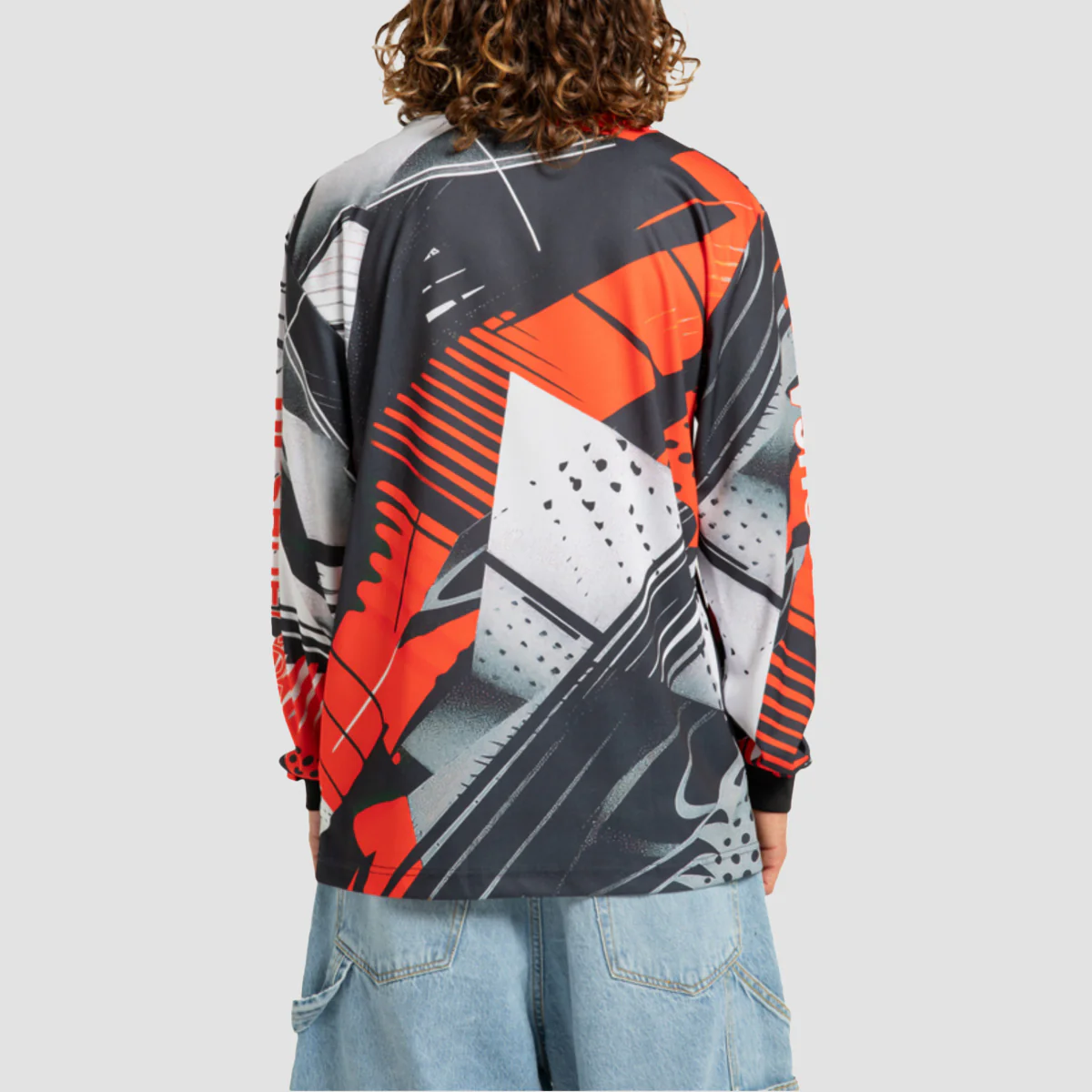 DC Burnout Longsleeve Moto T-Shirt Orange Popsicle - Image 2
