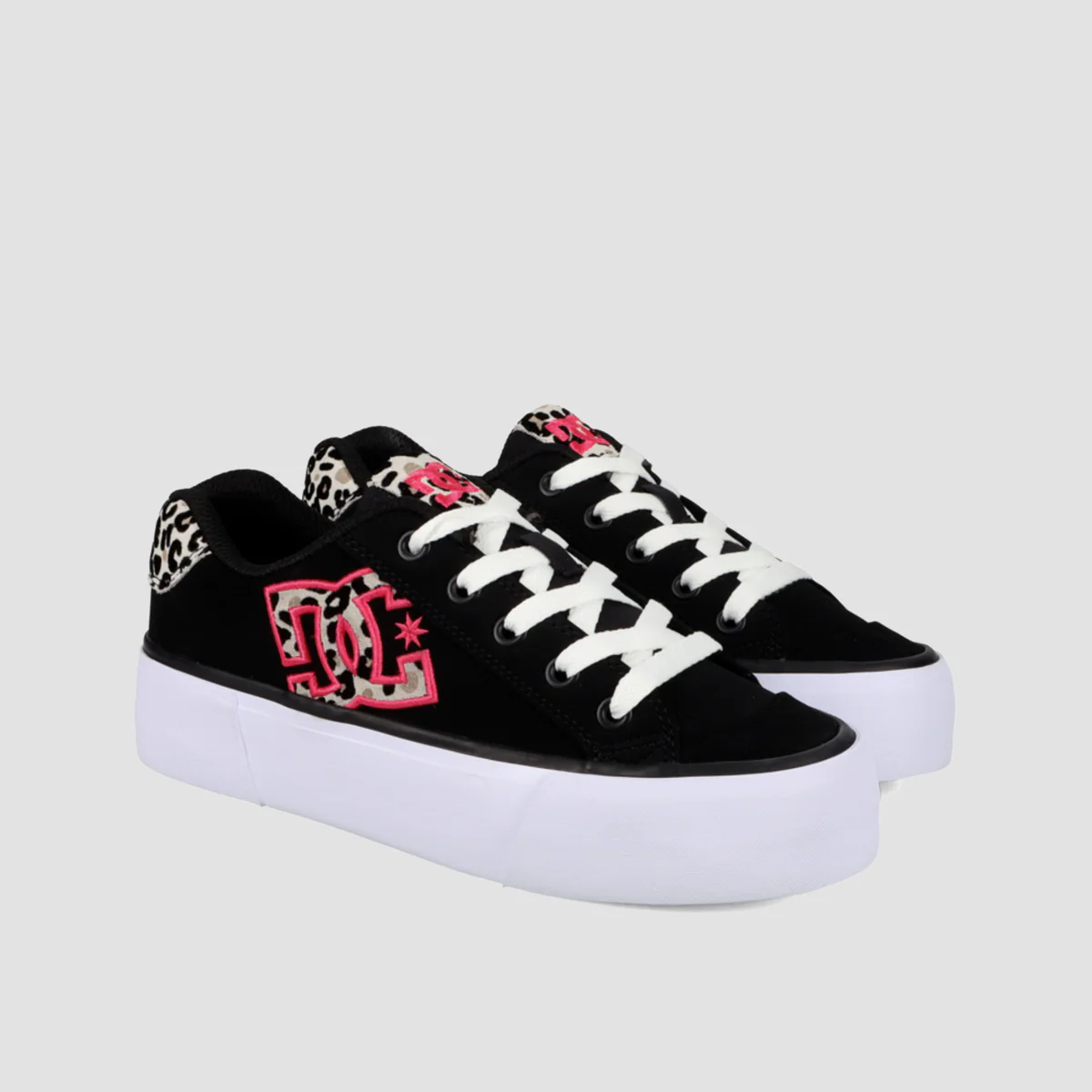 DC Chelsea Platform Shoes - Black/Crazy Pink Print - Womens - Image 2