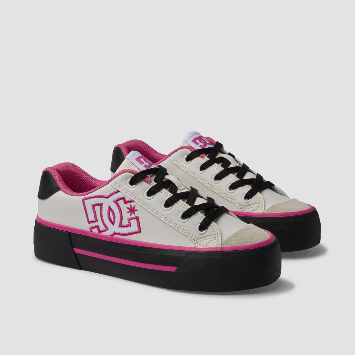 DC Chelsea Platform Shoes - White/Black/Pink - Womens - Image 2