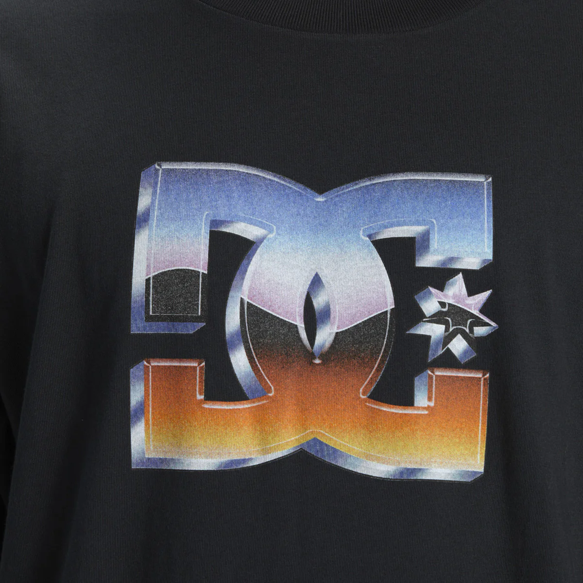 DC Chrome Star T-Shirt Black Garment Dye - Image 2